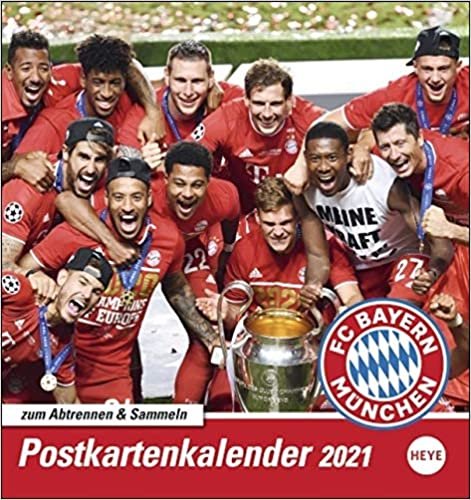 FC Bayern München Postkartenkalender 2021 - Kalender mit perforierten Postkarten - zum Aufstellen und Aufhängen - mit Monatskalendarium - Format 16 x 17 cm indir