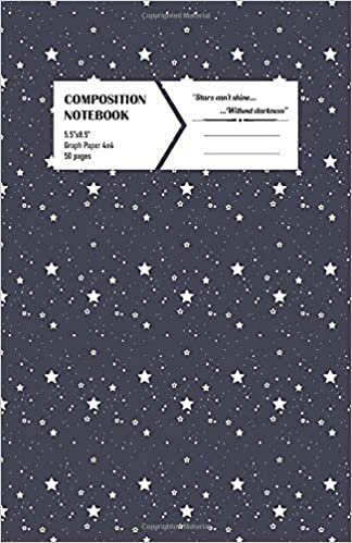 LUOMUS Galaxy Space with Quote - Graph Paper 4x4 Composition Notebook | 5.5 x 8.5 inches | 50 pages (Vol. 10): Note Book for drawing, writing notes, ... writing, school notes, and capturing ideas