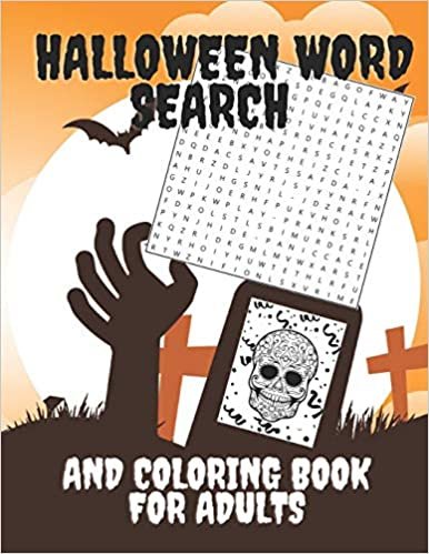Halloween Word Search and Coloring Book for Adults: Halloween Skull Fiesta Large Print Word Search Book Easy & Meedium Level. indir