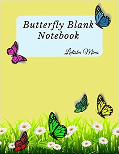 Butterfly Blank Notebook: Blank Lined Book Elementary Writing Paper With Lines (8.5 x 11 inches)