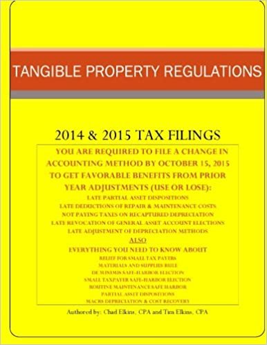Tangible Property Regulations for 2014 and 2015 Tax Years