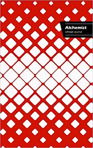 Alchemist Lifestyle Journal, Write-in Notebook, Dotted Lines, Wide Ruled, Medium Size 6 x 9 Inch (A5) Hardcover (Red)