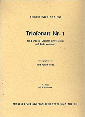 Triosonate Nr. 1: 2 Oboen (Flöten/Violinen) und Basso continuo. Partitur und Stimmen. indir