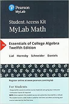 Mylab Math with Pearson Etext -- 24-Month Standalone Access Card -- For Essentials of College Algebra