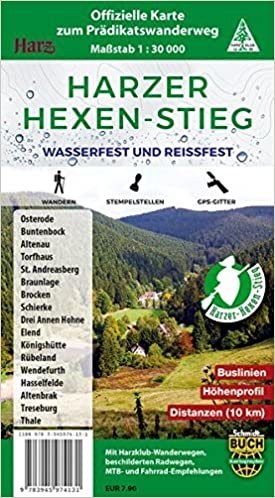 Harzer Hexen-Stieg: Offizielle Karte zum Prädikatswanderweg - wasserfest und reißfest indir