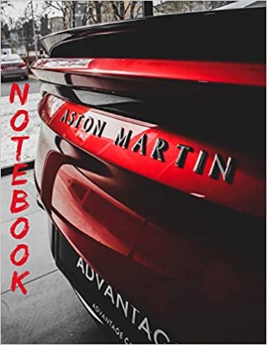 Red Metallic Aston Martin Spoiler Notebook: Wide Ruled Notebook 120 pages 8.5x11",perfect for men, women, boys and girls and for any car lovers enthusiast, unique holiday gift idea