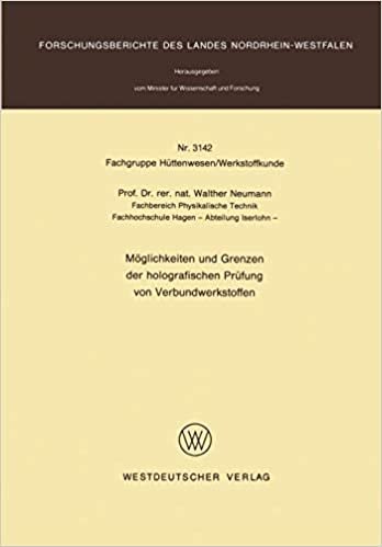 Möglichkeiten und Grenzen der holografischen Prüfung von Verbundwerkstoffen (Forschungsberichte des Landes Nordrhein-Westfalen (3142), Band 3142)