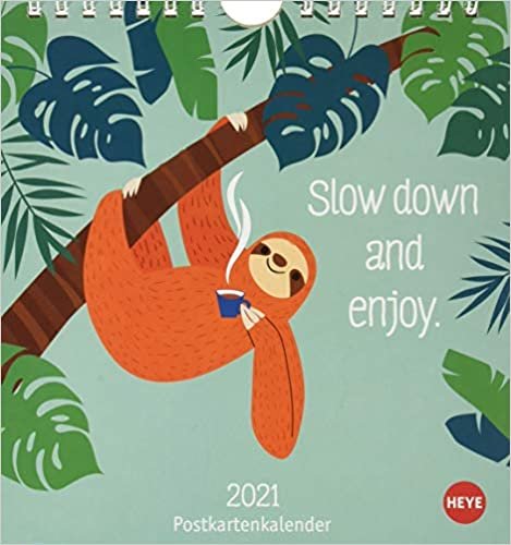 Faultier Postkartenkalender - Kalender 2021