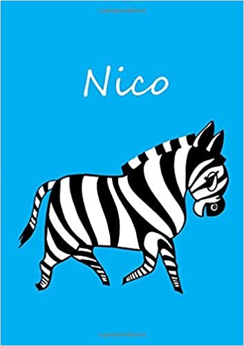 Malbuch / Notizbuch / Tagebuch - Nico: DIN A4 - blanko - Zebra