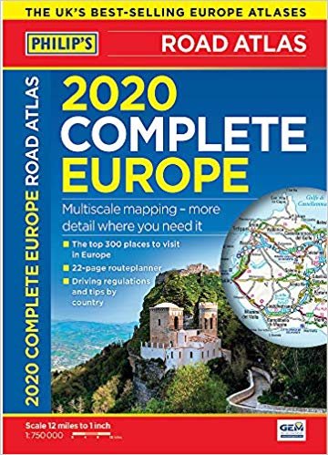 Philip's Complete Road Atlas Europe 2020 A4: (A4 with practical 'flexi' cover) indir