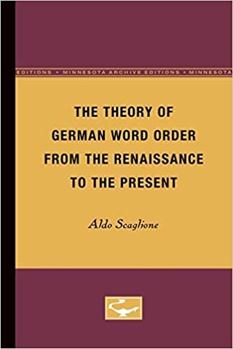 The Theory of German Word Order from the Renaissance to the Present