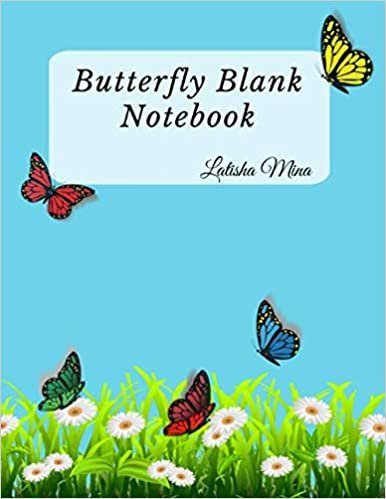Butterfly Blank Notebook: Draw and Write, Creative Notebook For Children With half-page lines (8.5 x 11 inches)101 Pages