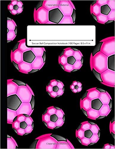 Soccer Ball Composition Notebook: Wide Ruled | 100 Pages | One Subject Daily Journal Notebook | Pink indir