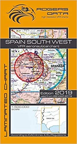 Spain South West Rogers Data VFR Luftfahrtkarte 500k: Spanien Süd West VFR Luftfahrtkarte – ICAO Karte, Maßstab 1:500.000 indir