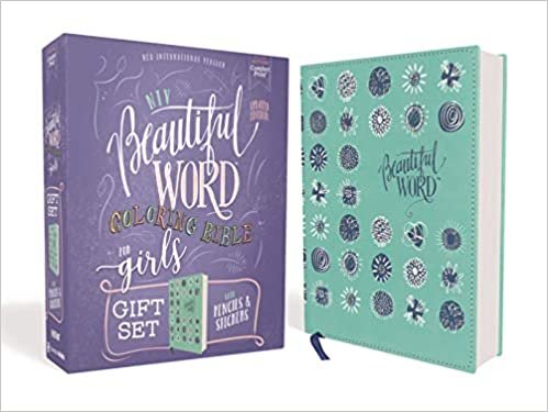 NIV, Beautiful Word Coloring Bible for Girls Pencil/Sticker Gift Set, Updated, Leathersoft over Board, Teal, Comfort Print: 600+ Verses to Color indir