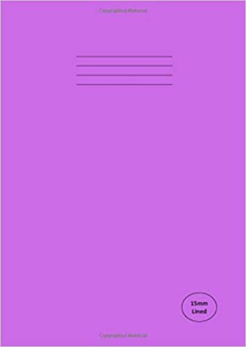 A4 Exercise Book 15mm Lined: 100 Page, 90gsm White Paper, Feint Ruled With Margin, Writing Notebook For Children | Perfect For School And Home Use - Purple Cover