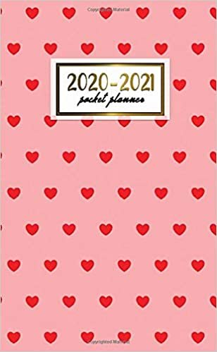 2020-2021 Pocket Planner: 2 Year Pocket Monthly Organizer & Calendar | Cute Pink Two-Year (24 months) Agenda With Phone Book, Password Log and Notebook | Pretty Red Heart Print indir
