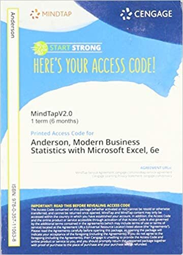 MindTapV2.0 for Anderson/Sweeney/Williams/Camm/Cochran's Modern Business Statistics with Microsoft Excel, 1 term Printed Access Card (MindTap Course List)