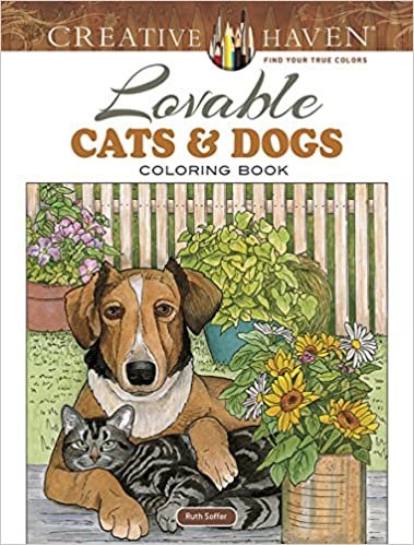 Creative Haven Lovable Cats and Dogs Coloring Book (Creative Haven Coloring Books) indir