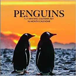 Penguins 7 x 7 Mini Wall Calendar 2021: 16 Month Calendar