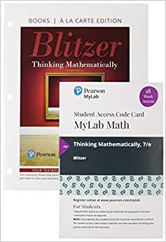 Thinking Mathematically, Loose-Leaf Edition Plus Mylab Math with Pearson Etext -- 18 Week Access Card Package