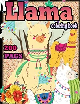 Llama Coloring Book: For adults, mental exhaustion and affection cause anxiety (I Love Coloring Books) indir