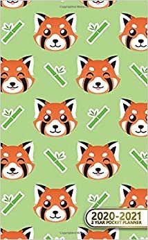 2020-2021 2 Year Pocket Planner: 2 Year Pocket Monthly Organizer & Calendar | Cute Two-Year (24 months) Agenda With Phone Book, Password Log and Notebook | Nifty Red Panda Bear & Bamboo Print indir