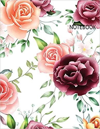 Notebook: Bright Flowers Blooms (8.5 x 11 Inches) 110 Pages indir