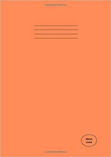 A4 Exercise Book 10mm Lined: 100 Page, 90gsm White Paper, Feint Ruled With Margin, Writing Notebook For Children | Perfect For School And Home Use - Orange Cover