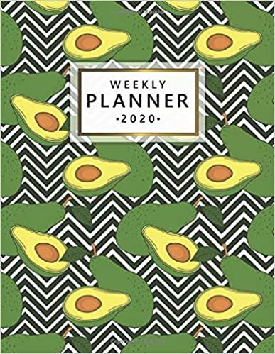 2020 Weekly Planner: Weekly & Daily 2020 Organizer, Agenda & Diary with To-Do’s, Funny Holidays & Inspirational Quotes, Vision Boards, Notes & More | Cute Avocado & Chevron Print