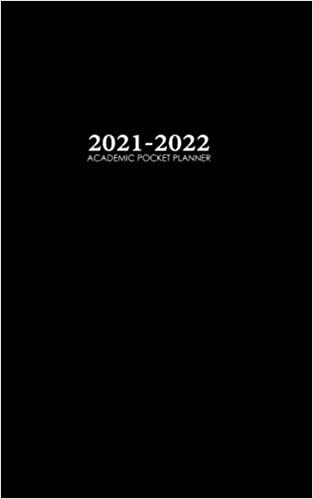 2021-2022 Academic Pocket Planner: 12 Months AT-A-GLANCE Weekly & Monthly, Yearly Pocket Design Planner with Phone Book, Password Log. BlackCover