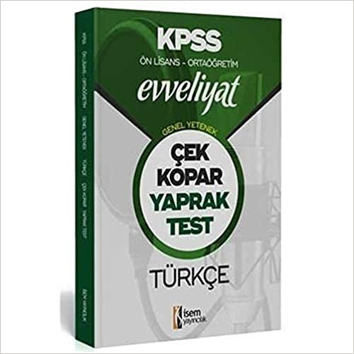 2020 Evveliyat KPSS Genel Yetenek Ortaöğretim Ön Lisans Türkçe Çek Kopar Yaprak Test