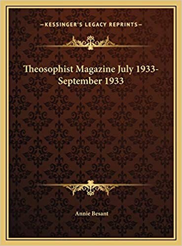 Theosophist Magazine July 1933-September 1933