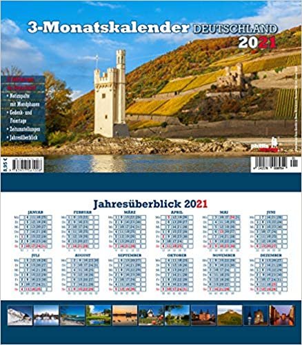 Drei-Monatskalender Deuschland 2021