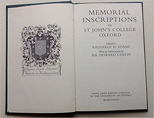 Memorial Inscriptions in St John's College, Oxford (35) (Oxford Historical Society First Series)