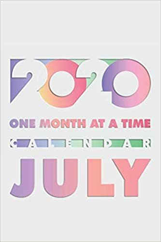 2020 One month at a time calendar July: A blank journal with a calendar for one month. Perfect to carry around, wrack and tear, without having a heavy agenda in your bag.