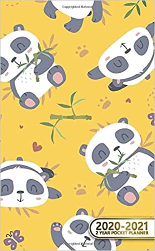 2020-2021 2 Year Pocket Planner: Trendy Two-Year (24 Months) Monthly Pocket Planner & Agenda | 2 Year Organizer with Phone Book, Password Log & Notebook | Cute Panda Bear & Bamboo Pattern indir