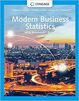 Modern Business Statistics with Microsoft Excel (Mindtap Course List)