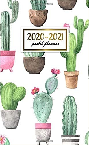 2020-2021 Pocket Planner: Nifty Two-Year (24 Months) Monthly Pocket Planner and Agenda | 2 Year Organizer with Phone Book, Password Log & Notebook | Trendy Potted Cactus & Succulents Print