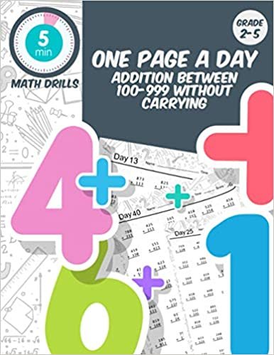 5 min math drills One page a day addition between 100-999 without carrying: grade 2-5 daily math practice, math workbook age 6-11