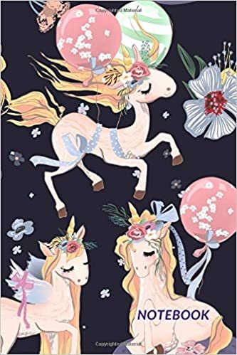 Notebook: Cute Unicorn Notebook Journal For Girls Blank Paper, 110 Pages For Writing Notes And Drawing