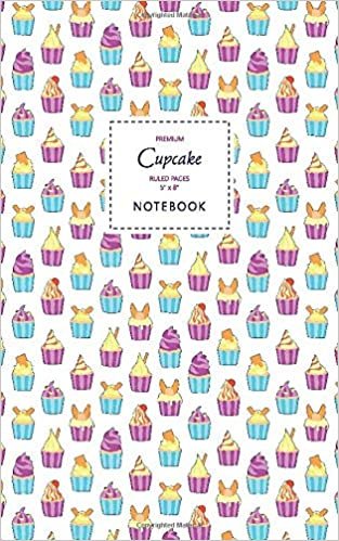 Cupcake Notebook - Ruled Pages - 5x8 - Premium: (White Edition) Fun notebook 96 ruled/lined pages (5x8 inches / 12.7x20.3cm / Junior Legal Pad / Nearly A5)