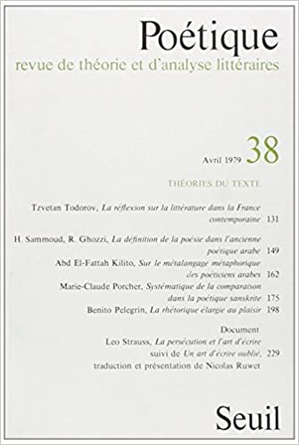 Poétique - numéro 38 Théories du texte (38) (Revue poetique)