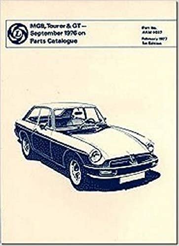 MG, MBG, Tourer and GT September 1976 on Parts Catalogue