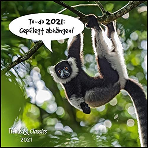 To-do 2021: Gepflegt abhängen! - Lustige Tiere als Broschürenkalender - Wandkalender - mit herausnehmbarem Poster - Format 30 x 30 cm indir