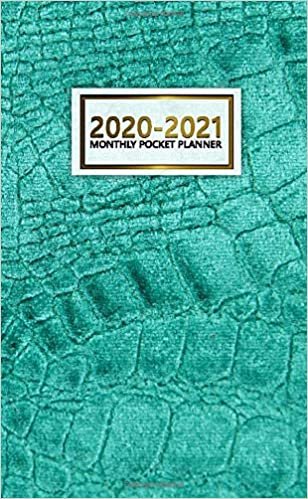 2020-2021 Monthly Pocket Planner: Cute Two-Year (24 Months) Monthly Pocket Planner & Agenda | 2 Year Organizer with Phone Book, Password Log & Notebook | Nifty Turquoise Crocodile Scale Print