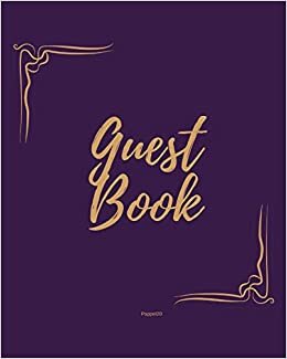 Guest Book - Golden Frame #1 on Pink Paper