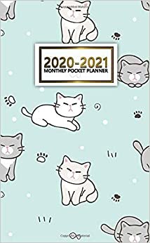 2020-2021 Monthly Pocket Planner: 2 Year Pocket Monthly Organizer & Calendar | Cute Two-Year (24 months) Agenda With Phone Book, Password Log and Notebook | Nifty Turquoise & Cat Pattern