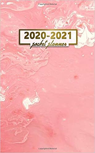 2020-2021 Pocket Planner: Cute Two-Year (24 Months) Monthly Pocket Planner & Agenda | 2 Year Organizer with Phone Book, Password Log & Notebook | Pretty Coral & White Pattern