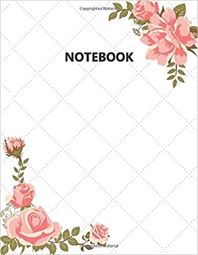 Notebook: Pink Rose Flower (8.5 x 11 Inches)